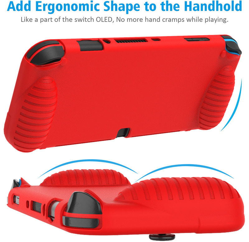 Protective HOXC Nintendo Switch OLED Silicone Protective Case, Ergonomic Grip Grip Silicone Cover For Nintendo Switch Pro Console