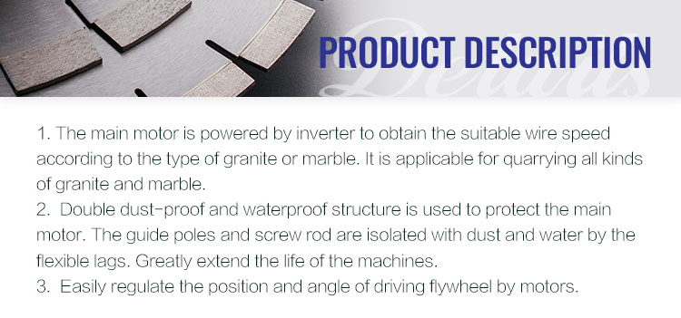 Economy Advantage Granite Quarry Wire Saw Machine for Mining Granite Marble Limestone