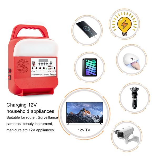 Automatic Charging Energy Saving IP65 Garden Decoration Safety Lamp High Power 12V