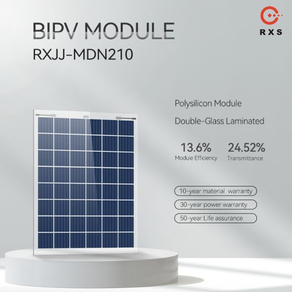 24.52% Transmittance BIPV Solar Panels Polycrystalline Silicon PV Panel Customizable
