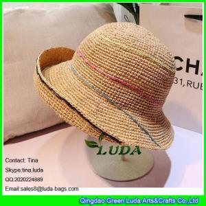 China LDMZ-006 natural raffia straw crochet women beach hats on sale