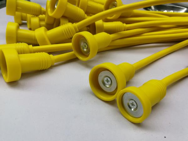 Quality Yellow Cable Wire Harness Magnetic Safe Cable Pvc Jacket With Overmolded Ends for sale