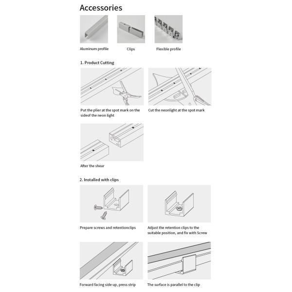 5*12mm Waterproof Neon Lights 120leds/m 8W Flexible RGB LED Neon Silicone Tube IP65