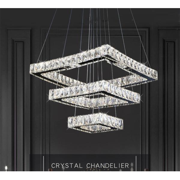 4000k LED Crystal Chrome Modern Pendant Light For Living Room