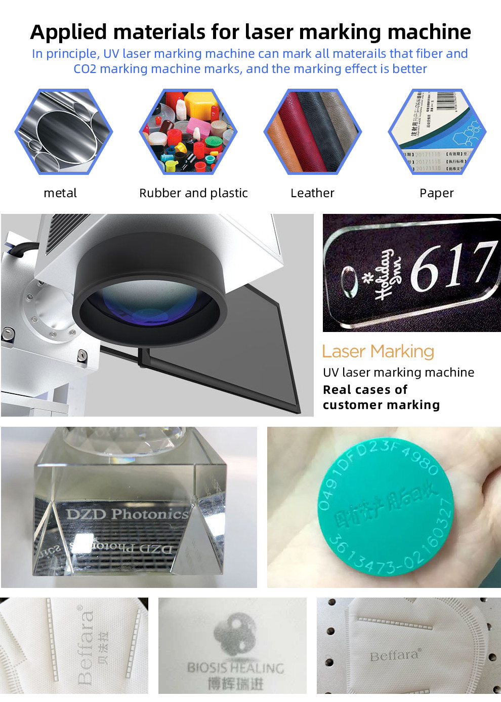 20w 30w 50w 100W UV Laser Marking Machine Portable Fiber CO2 Laser Marking Machine