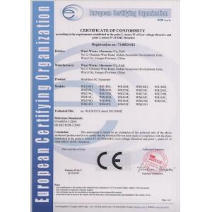 Wuxi Werna Alternator Co., Ltd. Certifications