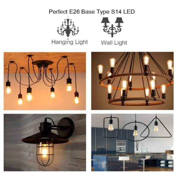 48FT 2W Hanging Vintage Light Bulb S14 Outdoor Bulb String Lights 120V 230V