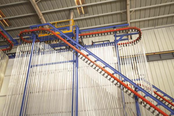 Quality 220V Vertical Powder Coating Line With Automatic Gun System Customized for sale