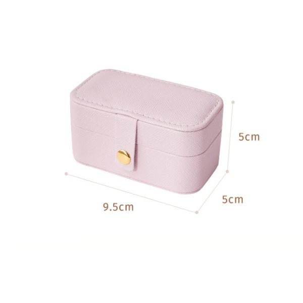 PU Leather Jewelry Storage Box Organizer For Rings Earrings And Lipstick In Place