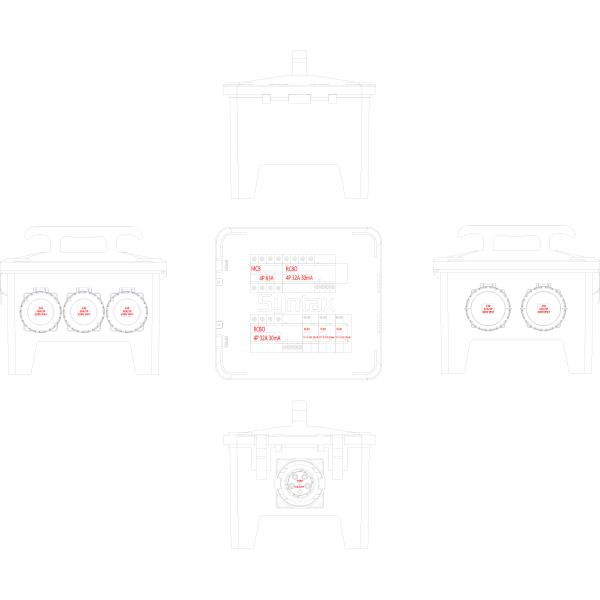 Syntax MP24 Portable Distribution Board 63AMP Three phase Power Distribution Unit IP67 Waterproof