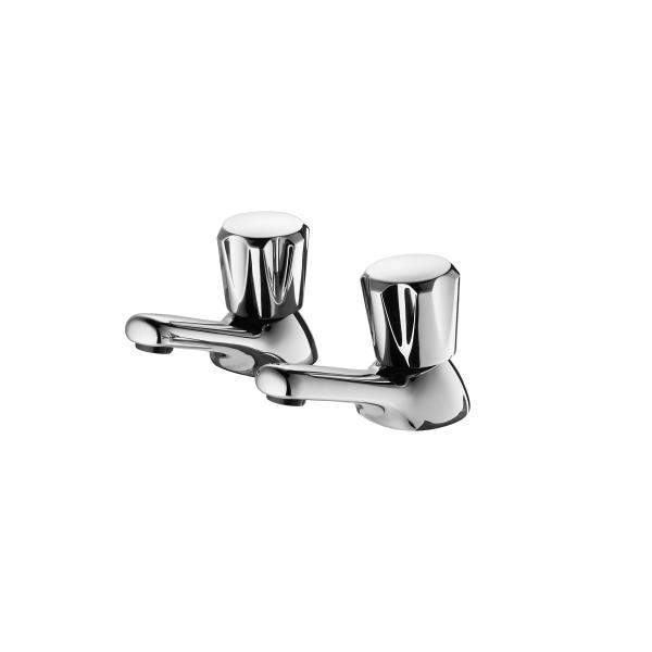 Bristan VAC 1/2 C MT Club Basin Taps With Metal Heads Chrome Plated