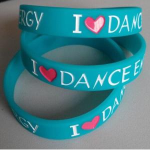 Debossed Silicone bracelet with filled ink