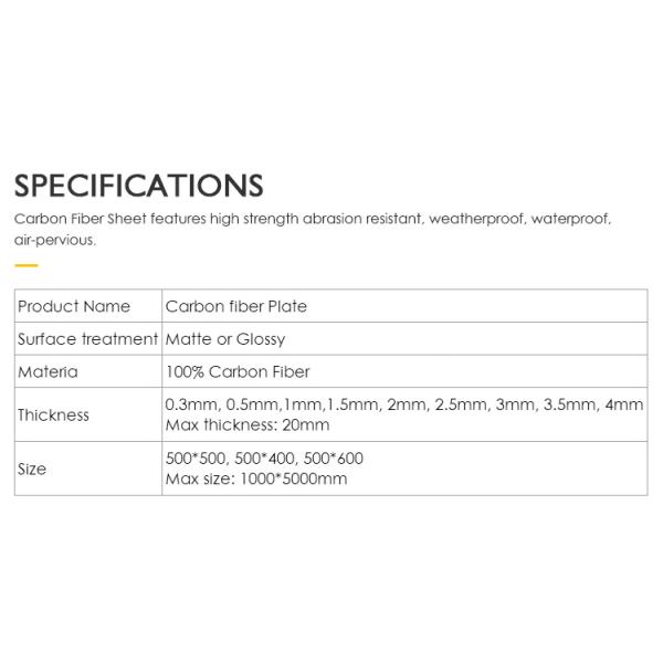 Customized Thickness 100% 3K Twill Carbon Fiber Sheets Plates for Industrial Needs