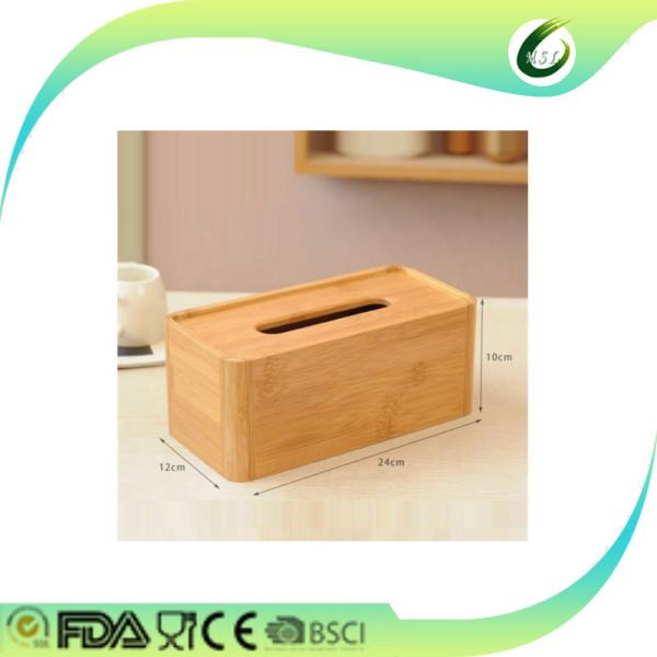 Quality awesomes natural rustic bamboo tissue box case holder for sale