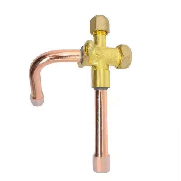 Copper Straight L Bend Service Split Valve for AC for Refrigerator Parts Air Conditioner Maintenance