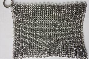 China 6*8 Inch Stainless Steel  Cast Iron Skillet Cleaner Chainmail Scrubber For Cast Iron Pan wholesale