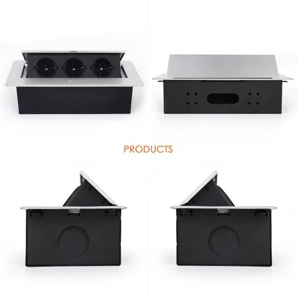 Zinc Alloy Pop Up Worktop Socket , Worktop Electrical Sockets Custom Connect Ports