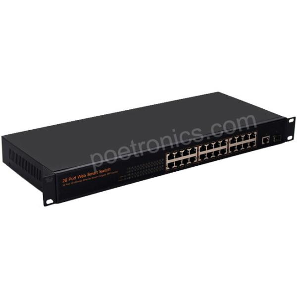 Web Smart Network Switch 1+24 port (Gigabit Combo & 10/100M RJ45) 6.8Gbps Bandwidth