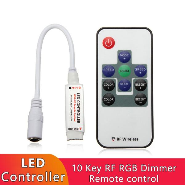 Mini RF Wireless Remote RGB LED Controller With 10 Key 4A × 3CH