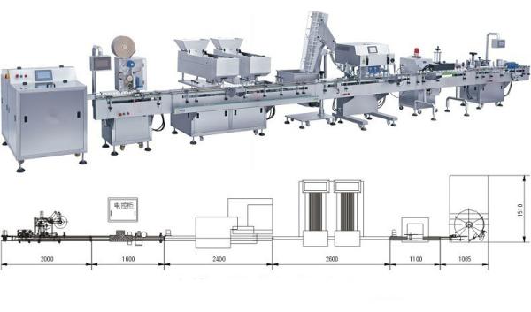 Quality multi - function Monoblock Capsule Tablet Counting Machine 40-60 Bottles / Minute for sale