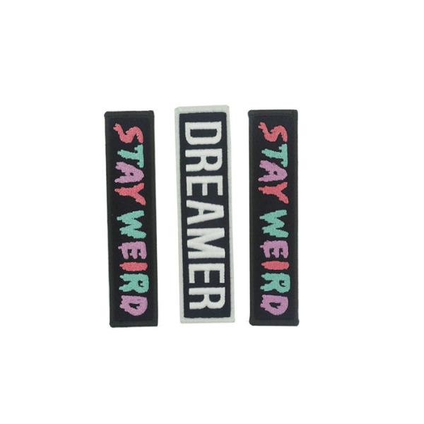 Hot Melt Adhesive Embroidered Cloth Patches , Durable Custom Embroidered Patches