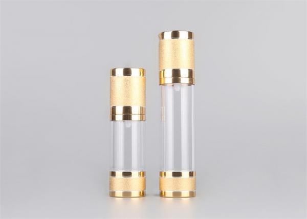 Quality Clear And Bright Gold Airless Vacuum Pump Bottle High Transparent Durable for sale