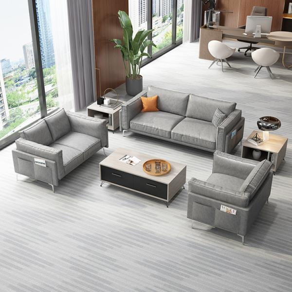 Modern Comfortable Modern Sofa For Office Reception Fabric Material OEM
