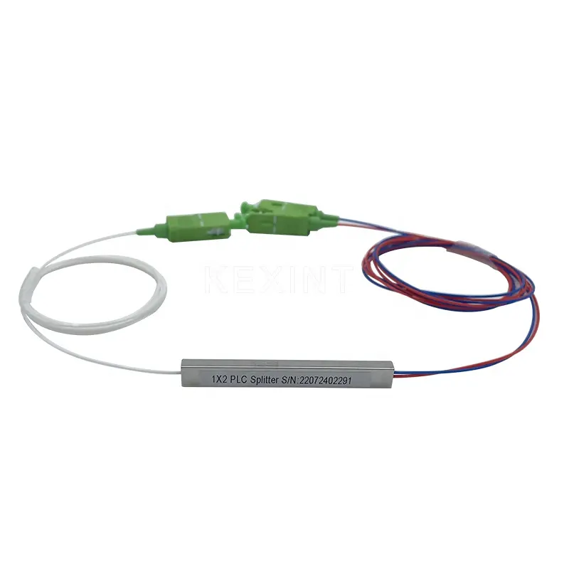 FTTH Fiber Optic PLC Splitter 1x2 Micro Steel Tube Type With SC Connector