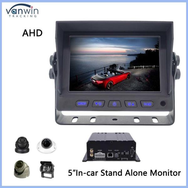 5 Inch LCD Screen TFT Car Monitor Metal Connector+4PIN CCD Color Rear View Reversing Camera 12-24v For Caravan Van Rv