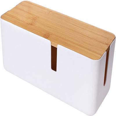 Quality Plastic Small Cable Management Box With Bamboo Lid for sale