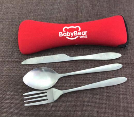 Eco Friendly Stainless Steel Outdoors Travelling 3pcs Tableware Set for Wholesale or Promotional Gifts