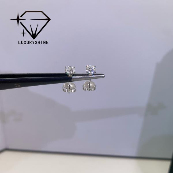 LuxuryShine Round Lab Grown Diamond Stud Earrings VVS2/VS1 Clarity 18K solid Gold custom Jewelry with IGI Certificate fashion earrings Valentine's Day