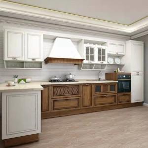 Anti Fouling Traditional Two Tone Kitchen Cabinets / Kitchen Melamine Cupboards