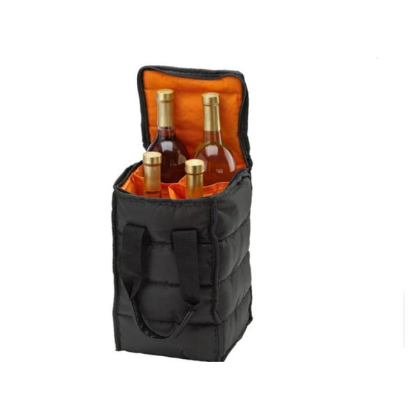 Factory supply Ice insulated nylon wine bottle cooler bag for four wines