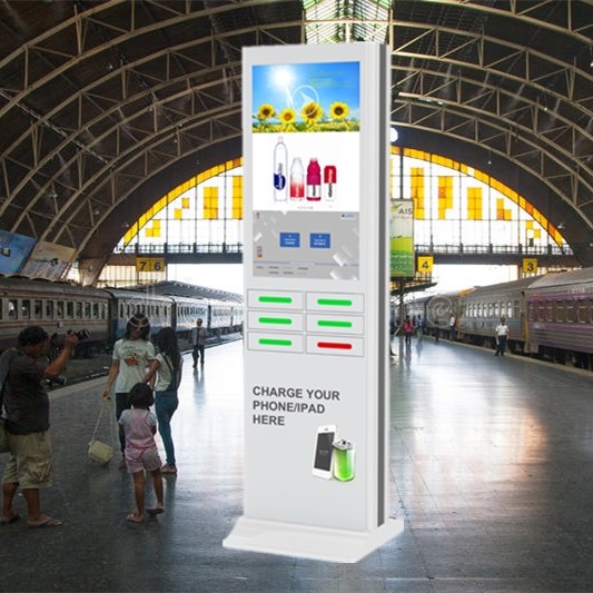 Advertisement Public Mobile Phone Charging Station , Cell Phone Charging Tower