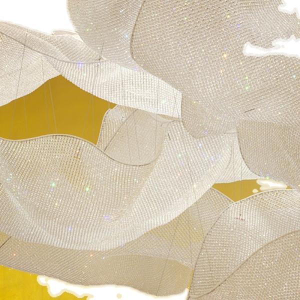 Ballrooms Woven Net Beautiful Crystal Large Chandelier Elegant Luxury Stunning