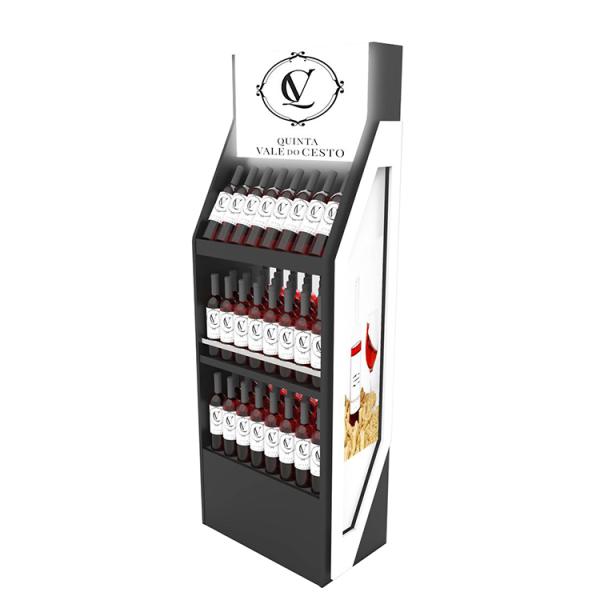 Floorstanding Retail Store Alcohol Display Stand Wine Glass Display Stand For Cocktails