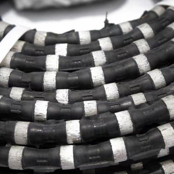 Quality 40 Beads Per Meter Marble Diamond Wire Saw Rubber Concrete Cutting for sale
