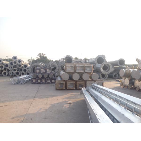 Transmission Line Project Electrical Power Pole , Metal Utility Pole 220KV Q345