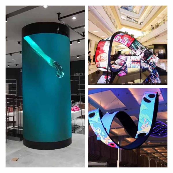 P1.875mm Flexible Curved LED Screen Display IP43 Indoor 800cd/Sqm