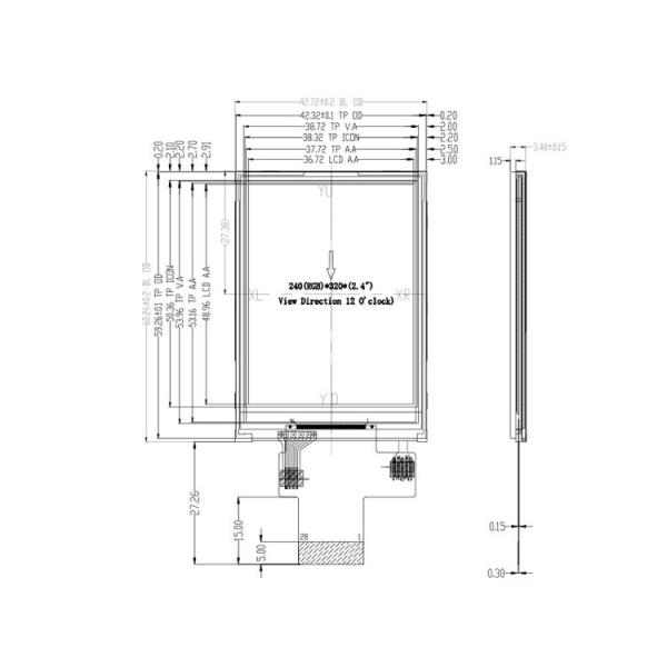 FCC 2.4 Inch LCD TFT Displays , 8bit RGB Interface LCD Touch Module