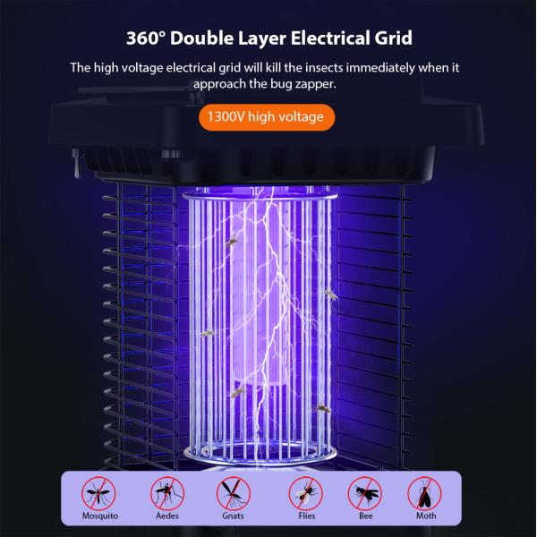 Household Solar Mosquito Killer Lamp Solar Powered Mosquito Repellent Lamp DC1300V