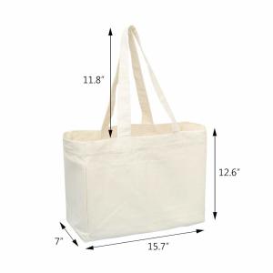 China Sustainable Natural Color 6oz Canvas Cotton Tote Bag wholesale