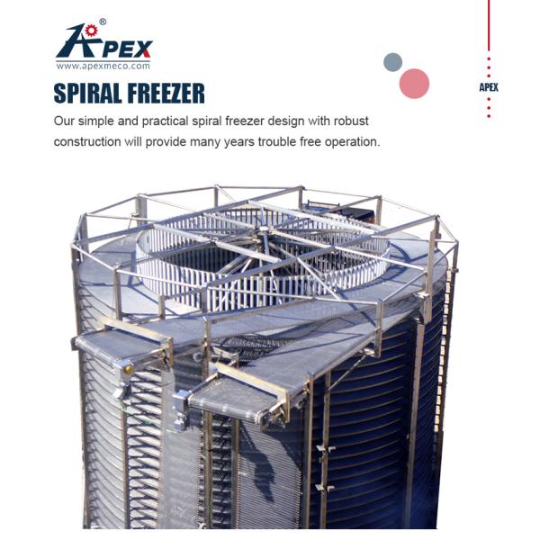 Long Life Low Maintenance Spiral Belt Freezer , Ss304 Vertical Cooling Conveyor For Sale