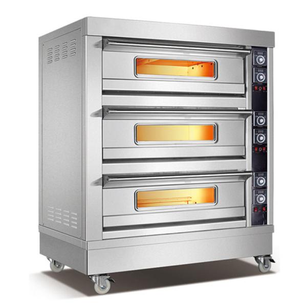Quality Bakery Equipment Biscuit Bread Snack Equipment 3 Layer 3 Tray Pizza Oven Deck Oven Electric Baking Oven for sale