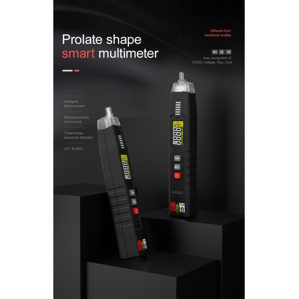 HT122 Digital Pen Type Multimeter DC AC Voltage Tester Smart Multi-meter NCV Phase Sequence Auto Ranging Multimetre