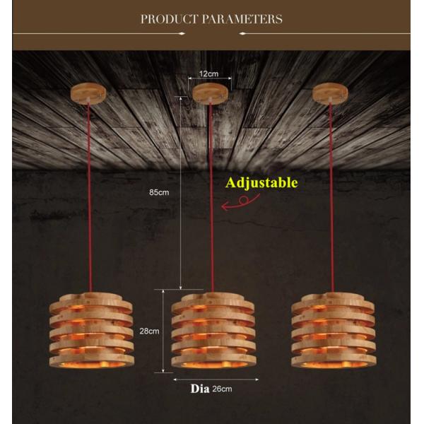 Creative wood Pendant Light Indoor Dining Room Foyer Home Adornment Pendant Light(WH-WP-44)