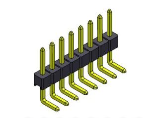 China Pin Header Connector 2.54mm Single Row RIGHT ANGLE TYPE 1*2PIN To 1*40PIN H=2.54mm wholesale