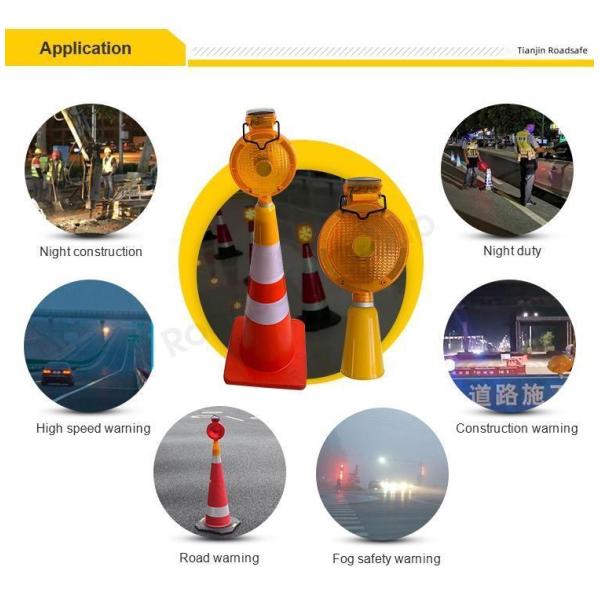 Solar Led Road Safety Warning Light Emergency Roadside Safety Led Caution Light Solar Pc Led Beacon Traffic Warning Cone