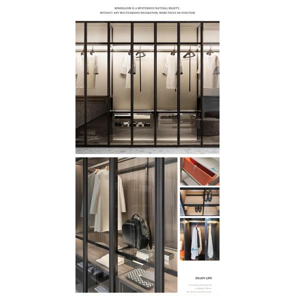 Bedroom Living Room Glass Door Closet , Modern High Gloss Wardrobe